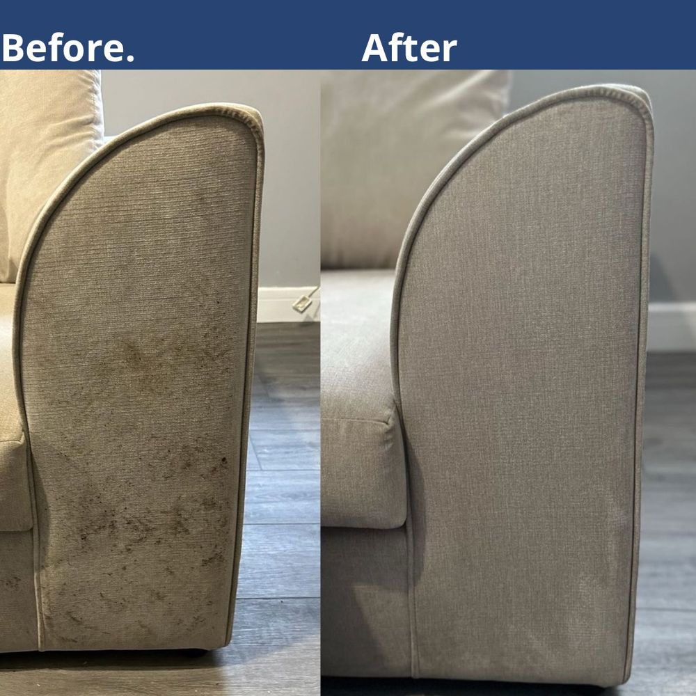 Armchair before and after upholstery cleaning